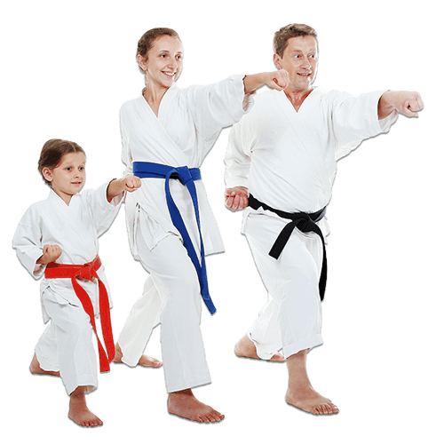 Martial Arts Lessons for Families in hohokus NJ - Man and Daughters Family Punching Together